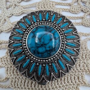 Vintage Max Factor Faux Turquoise Compact Translucent Powder NEW
